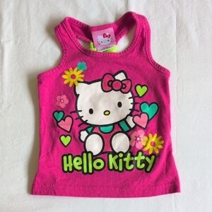 sanrio hello kitty hot pink graphic racerback tank top 2T toddler girls